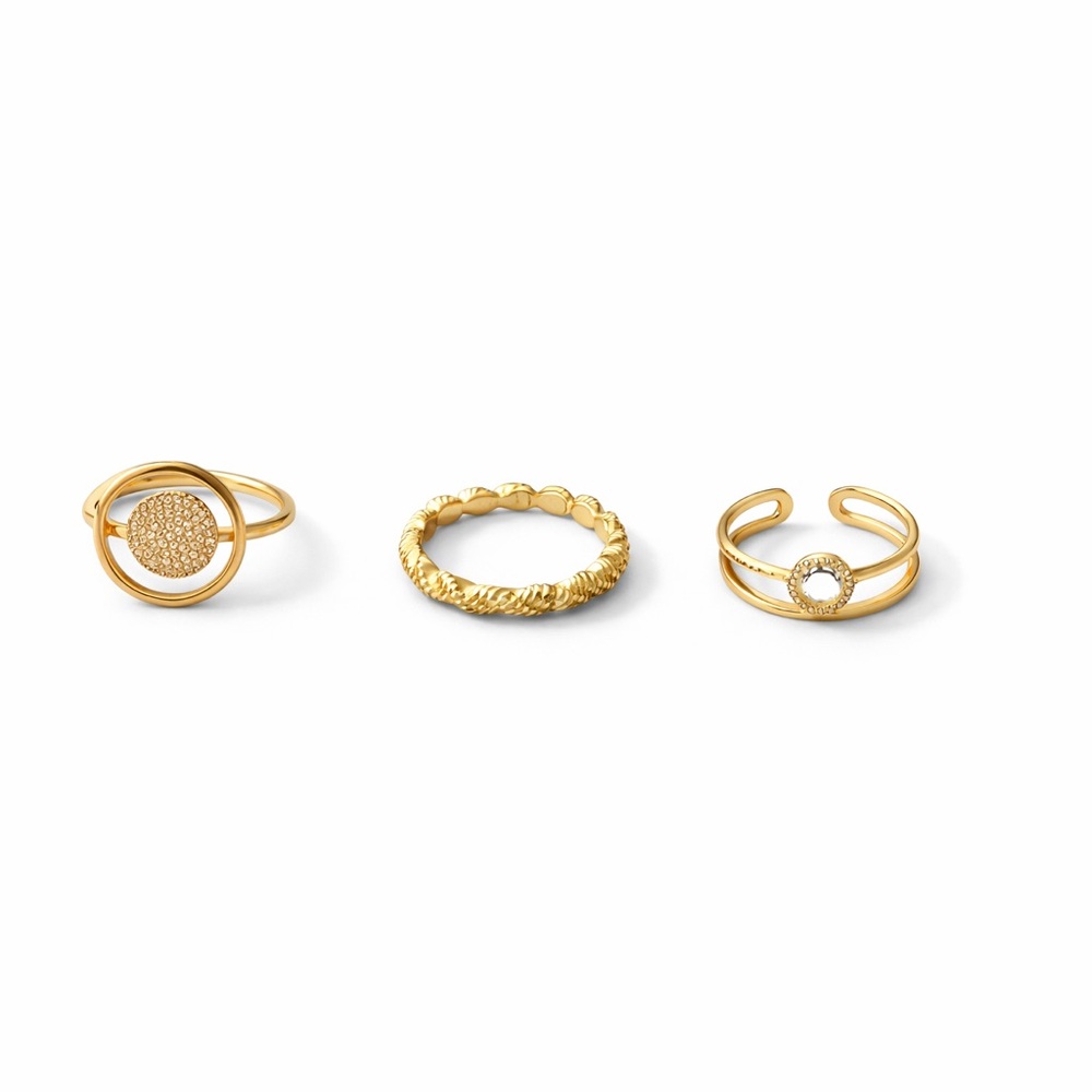 Elegant Gold-Tone Ring Set